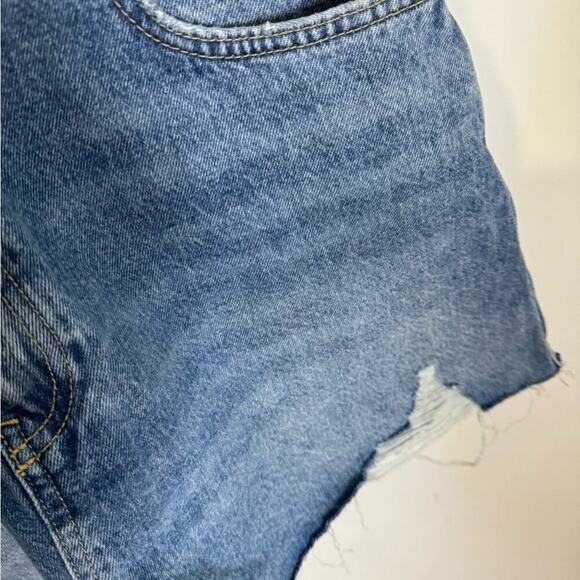 Zara Ripped denim Mini Skirt blue women size Large - Picture 10 of 10